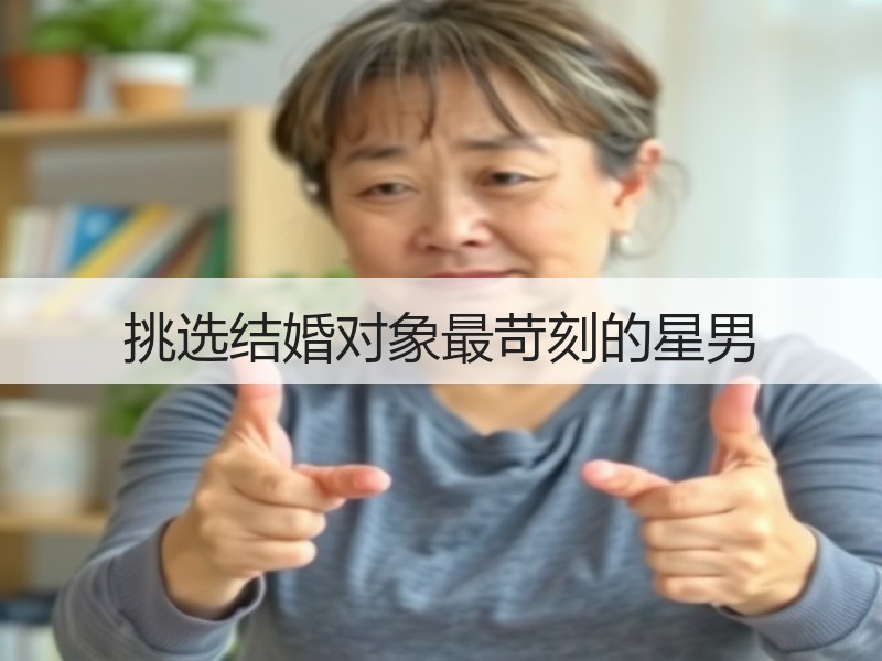 挑选结婚对象最苛刻的星男