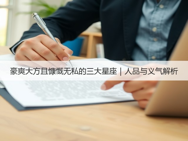 豪爽大方且慷慨无私的三大星座｜人品与义气解析(图3)