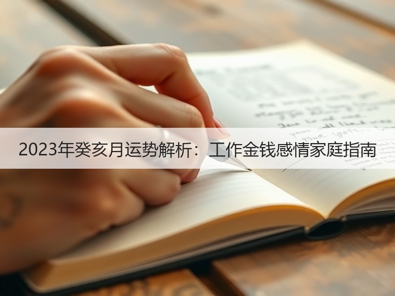 2023年癸亥月运势解析：工作金钱感情家庭指南