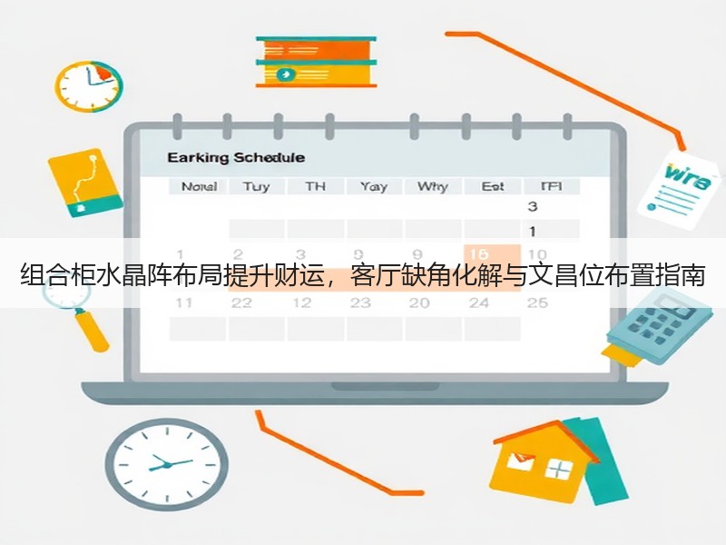 组合柜水晶阵布局提升财运，客厅缺角化解与文昌位布置指南