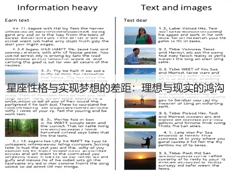 星座性格与实现梦想的差距：理想与现实的鸿沟