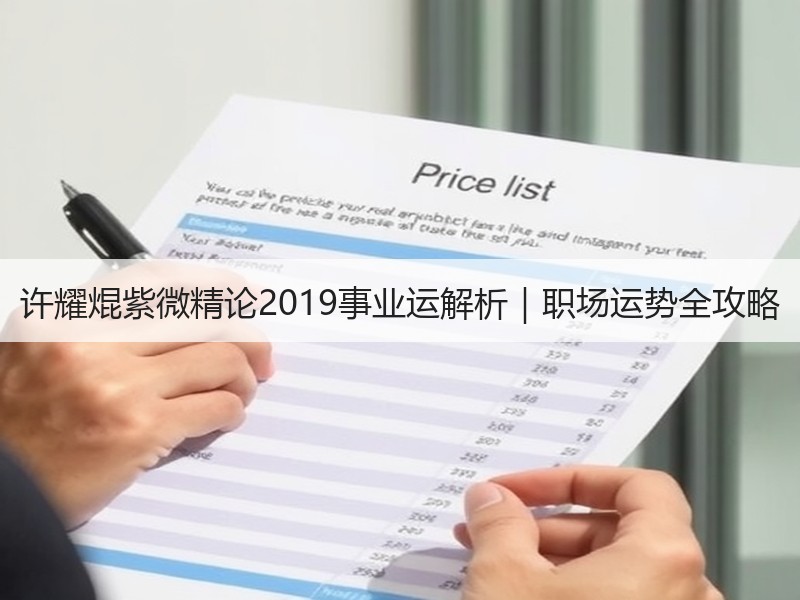 许耀焜紫微精论2019事业运解析｜职场运势全攻略