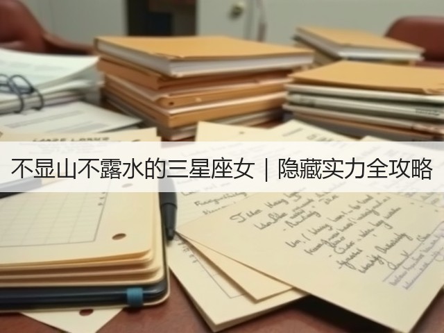 不显山不露水的三星座女|隐藏实力全攻略(图1) 不显山不露水的三星座女|隐藏实力全攻略(图1)